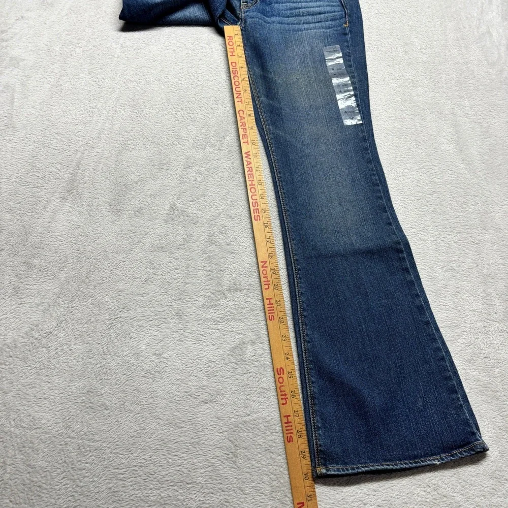 NWT American Eagle Artist Flare Jeans Womens 4 Short Blue Denim Low Rise Stretch - Picture 7 of 8